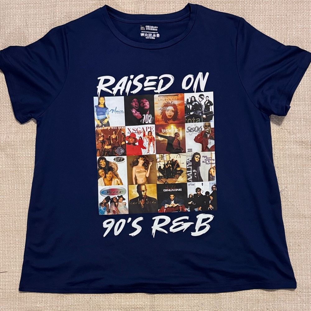Navy Blue Women’s 'Raised on 90's R&B' T-Shirt